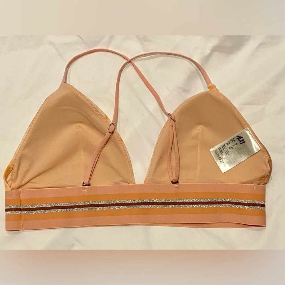 H&M Swim Bikini Top in Peach Tye-Die, size 12, NWT